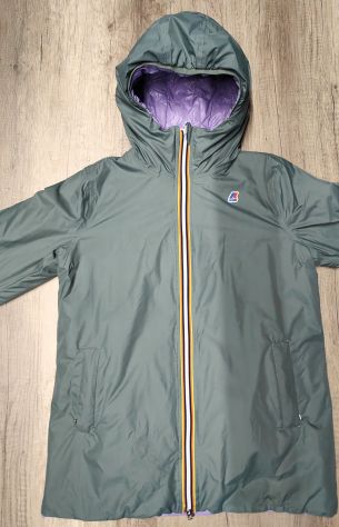 Giacca K-Way Sophie Thermo Plus DOUBLE reversibile 16Y/M donna NUOVA verde-viola