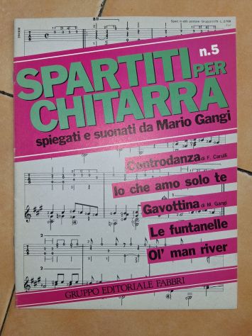 Blocco di 9 Spartiti e Corsi di Chitarra Vintage di Cimma - Gangi - Carcassi - Foto 3