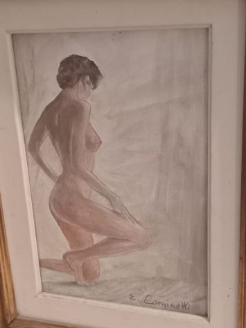 QUADRO NUDO CON CORNICE DI ANTIQUARIATO FIRMATO - Foto 2