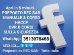 PREPOSTO REC SAB - ONLINE - DVR - CORSO HACCP