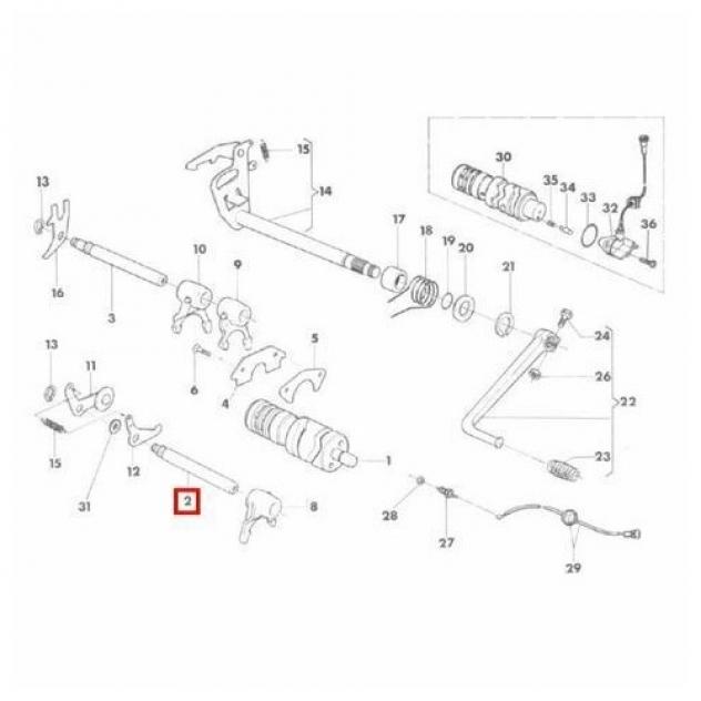 Perno cambio 5a e 6a marcia Cagiva Mito SXT 125 - 44299 - Foto 4
