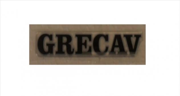 BAF90-0009518 ADESIVO LOGO PORTELLONE POSTERIORE NERO  GRECAV  EKE LM4 LM5