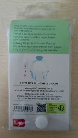 Poncho impermeabile usa e getta con cappuccio della marca Legami Milano - Foto 2
