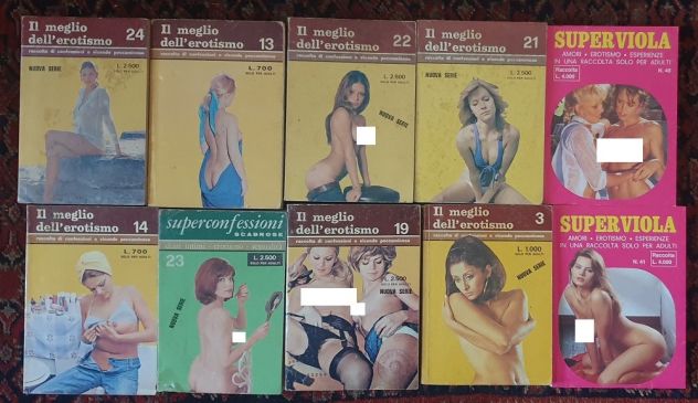 Lotto 10 raccolte di libri erotici anni '70 '80 '90