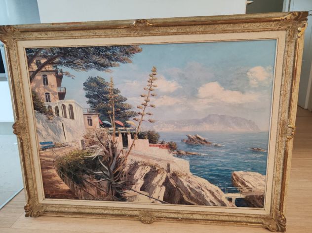 Splendida passeggiata Garibaldi di Nervi del pittore Giuseppe Arigliano