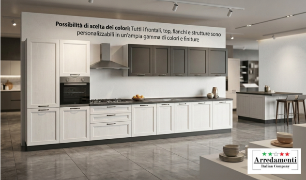 CUCINA LINEARE MODERNA CON ELETTRODOMESTICI COMPRESO CUCINE SU MISURA