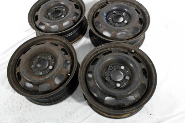 1684000702 SET 4 CERCHI IN FERRO DA 15 POLLICI 5 FORI 5,5JX15H2 ET 54 MERCEDES CLASSE A 170 W168 1.7 D 66KW 5M 5P (1999) RICAMBIO USATO INTERASSE 5X11 - Foto 2