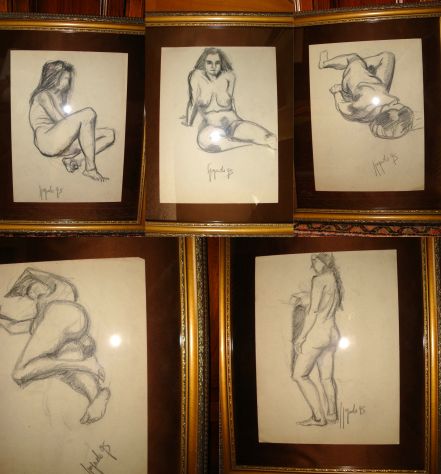 5 Disegni firmati - Studi accademici