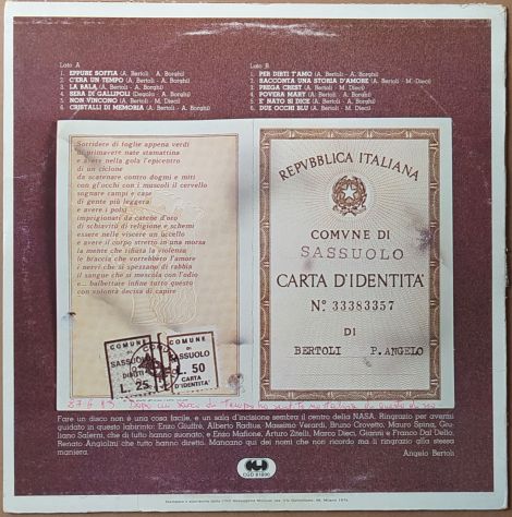 PIERANGELO BERTOLI -Eppure Soffia- ed. CGD Italy- LP 1976 - Foto 3