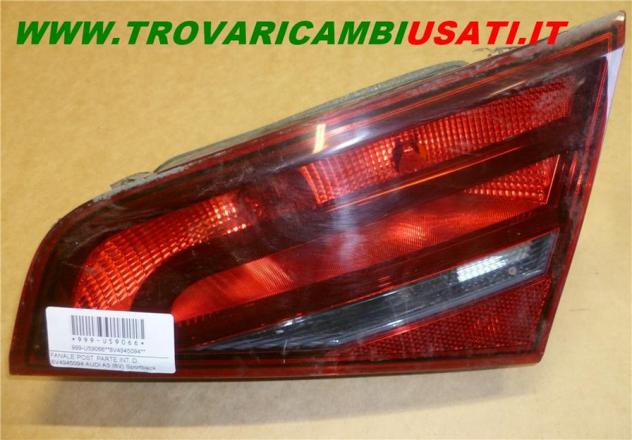 FANALE POST. PARTE INT. D. 8V4945094 AUDI A3 (8V) Sportback  Parti elettriche  Fanaleria  Fanali  Fanale post. sx. AUDI - A3 Sportback - 01-01-2013 -