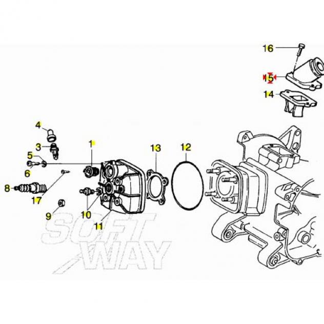 Collettore aspirazione scooter 50 Piaggio Aprilia Gilera 1A008824 - Foto 7