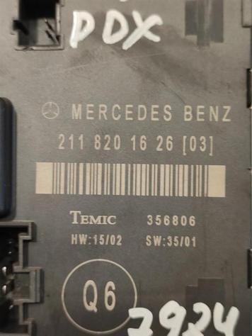 CENTRALINA PORTA POSTERIORE DX MERCEDES Classe E Berlina W211 2118201626 (0207) - Foto 2