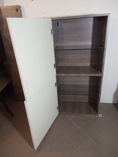Sala moderna Parete Attrezzata composta da 2 pensili + mensola color Wenghe - Foto 5