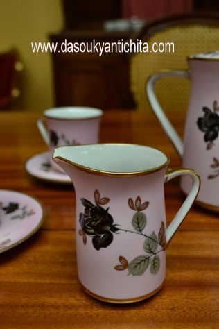 Servizio da caffè da sei in porcellana rosa di Sevres anni 50/60 - Foto 6