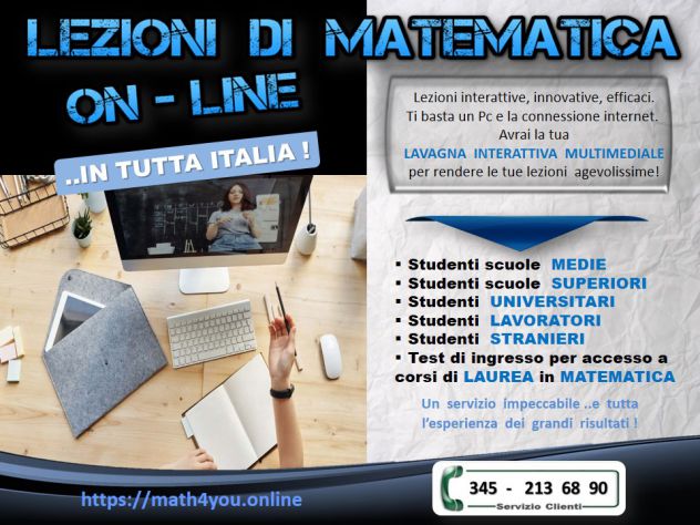 LEZIONI DI MATEMATICA INTERATTIVE ..IN TUTTA ITALIA !