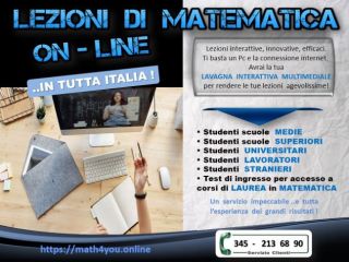 LEZIONI DI MATEMATICA INTERATTIVE ..IN TUTTA ITALIA !
