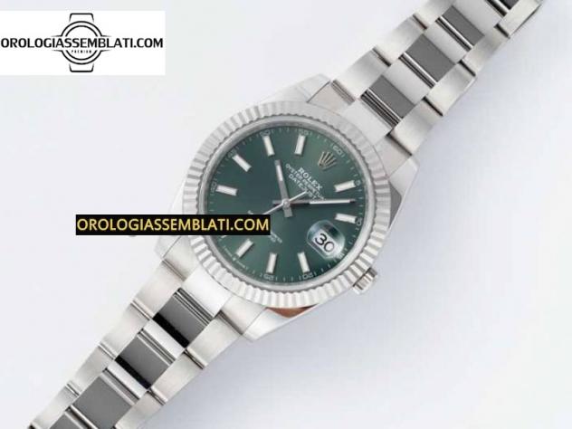 Rolex Replica DATEJUST 41 126334 1:1 BEST EDITION ACCIAIO 904L QUADRANTE VERDE SUL BRACCIALE OYSTER 3235 - Foto 3