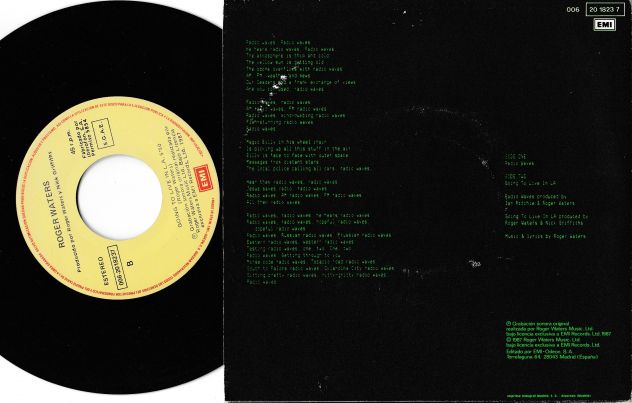 ROGER WATERS (Pink Floyd) Radio Waves - 7'' / 45 giri 1987 EMI - Foto 2