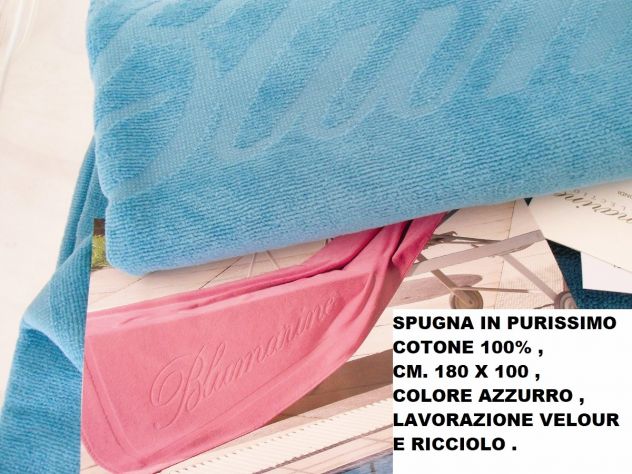 TELO MARE BLUMARINE CM. 180 X 100 SPUGNA 100 COTONE - Foto 7