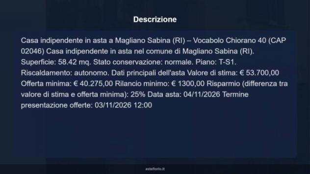 Immobile in asta di 58 m² in vendita a Magliano Sabina - Foto 15