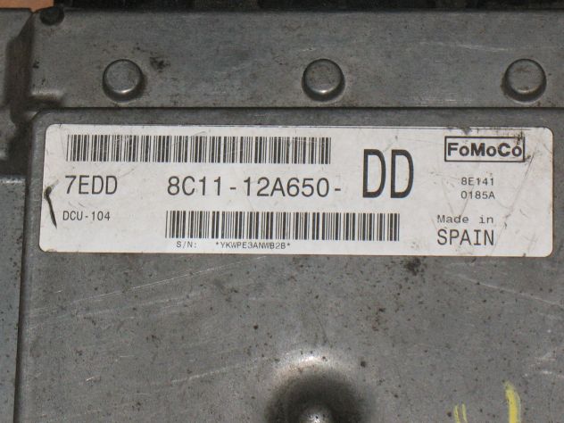 8C1112A650DD ECU CENTRALINA FORD TRANSIT 7EDD DCU-104 DCU104 8C11-12A650-DD - Foto 2