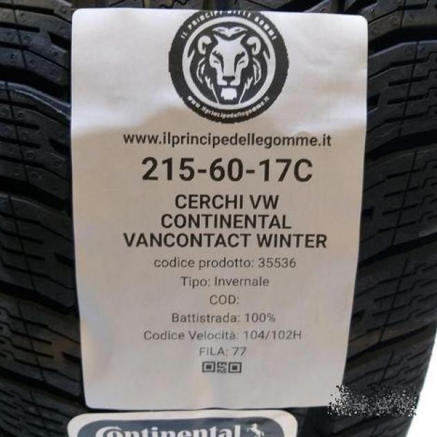 4 gomme e cerchi vw 215 60 17c continental a35536 - Foto 2