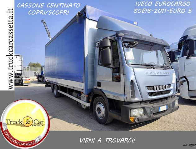 RIF.1242 IVECO EUROCARGO 80E18–2011–CASSONE CENTINATO–COPRI/SCOPRI–EURO 5