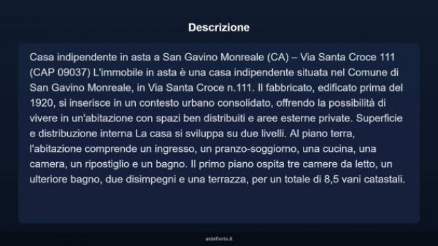Immobile in asta di 160 m² con più di 5 locali in vendita a San Gavino Monreale - Foto 3