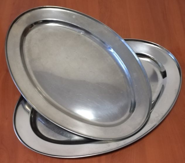 Vassoio Ovale Piano in Acciaio Inox da 40cm - USATO per Alimenti cod. 15110 - Foto 3