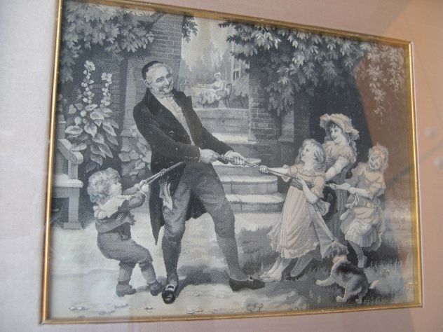Quadro antico 900, arazzo su seta, Esposizione Universale 1911 - Foto 3