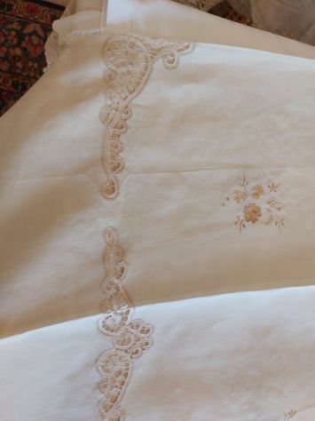 Pregiatissima e bellissima coperta matrimoniale in purissimo lino inserti fatti - Foto 9