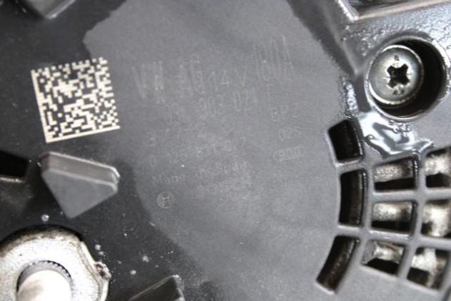 03L903024F ALTERNATORE VOLKSWAGEN PASSAT SW 1.6 D 77KW 6M 5P (2012) RICAMBIO USATO 0125811027 - Foto 2