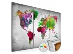 Quadro Di Sughero Mondo A Colori In 3 Parti Arredalacasa