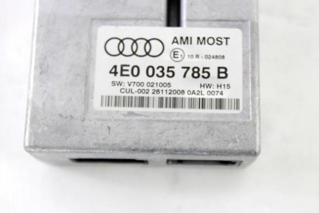 4E0035785B CENTRALINA INTERFACCIA MUSICALE AMI MMI AUDI A8 4E 4.2 B 4X4 246KW AUT 4P (2005) RICAMBIO USATO - Foto 2