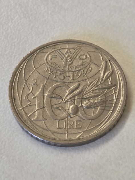 Numismatica moneta da 100 lire della repubblica it. del 1995. 50° anniv. F.A.O. - Foto 2
