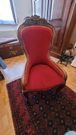 Poltrone vintage in legno rosse (solo ritiro a mano) - Foto 2
