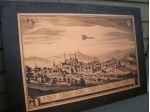 Quadro incisione su rame. Antica veduta mappa di Pforzheim