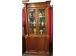 CREDENZA LIBRERIA DOPPIO CORPO DI ANTIQUARIATO FRANCESE IN STILE IMPERO DI NOCE