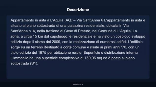 Immobile in asta di 150 m², box auto in vendita a L'Aquila - Foto 14