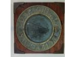 POSACENERE IN OTTONE SU BASE LEGNO '' COMPAGNIA DI NAVIGAZIONE" VINTAGE