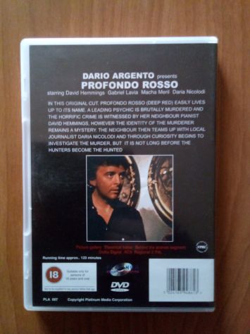 Lotto DVD IMPORT - Dario Argento - Profondo Rosso - Tenebre + altri - Foto 4