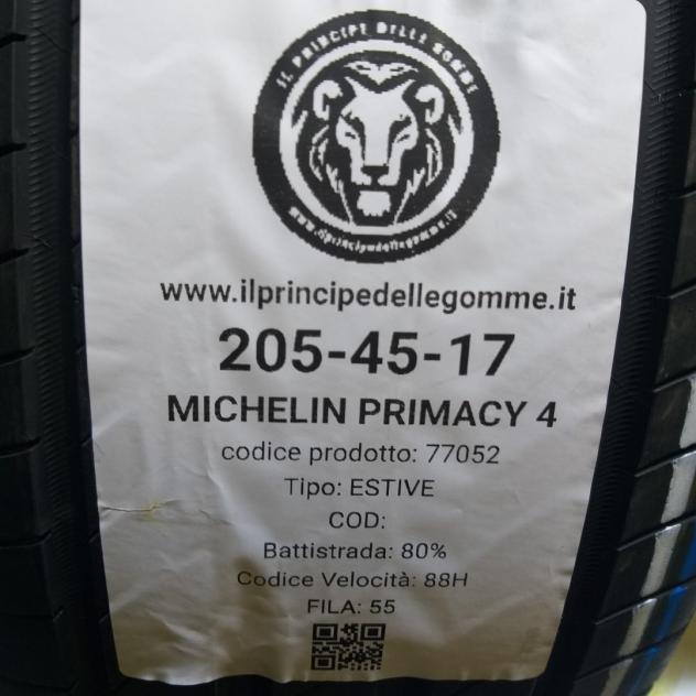 4 GOMME 205 45 17 MICHELIN A77052 - Foto 2