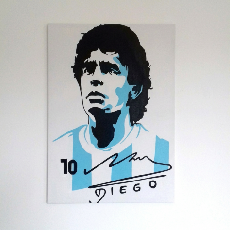 Quadro Pop Art dipinto a mano Diego Maradona - Foto 3