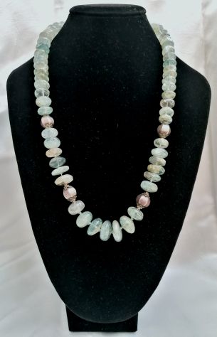 BELLISSIMA COLLANA DI QUARZO IALINO (CRISTALLO DI ROCCA) E ARGENTO STILE ETNICO. - Foto 2