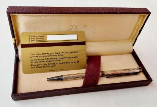 Splendida penna biro vintage John Sterling, corpo finemente cesellato in argento - Foto 4
