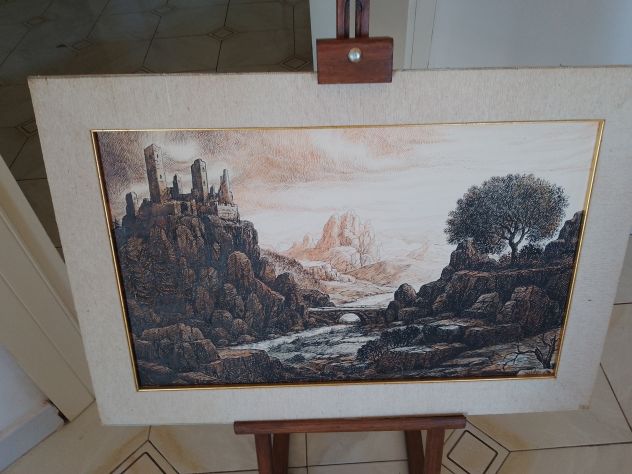 Cavaletto Artigianale E Dipinto Pittura Esposizione Vintage Made In Francia - Foto 10