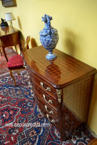 Comò-cassettiera stile Napoleone III a marquetterie - Foto 7
