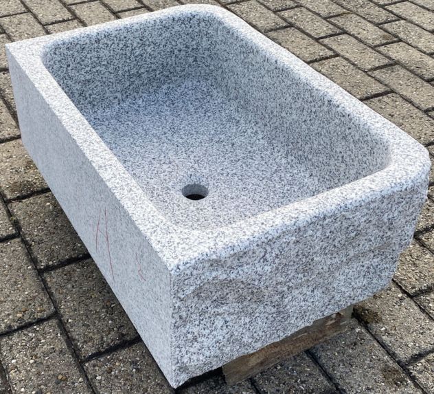 Lavello lavandino per cucina in pietra granito grigio 60 cm - Foto 3