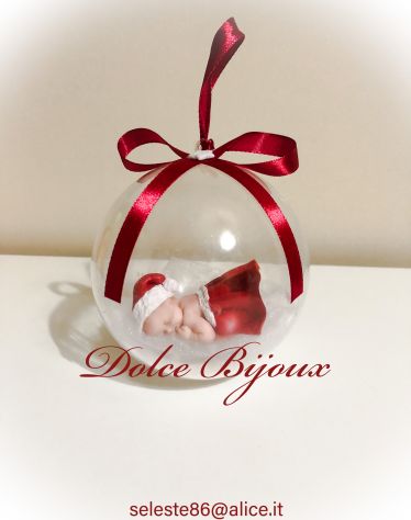 Pallina natalizia promo Natale bimbo e bimba