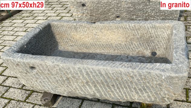 Antica vasca mangiatoia di granito - Foto 7